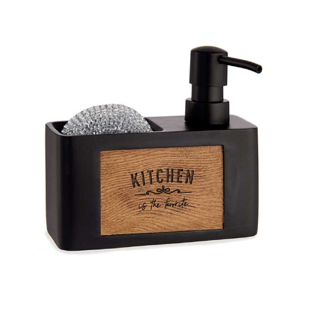 Matt Black Soap Dispenser Wood Painting