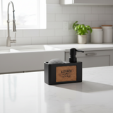 Matt Black Soap Dispenser Wood Painting