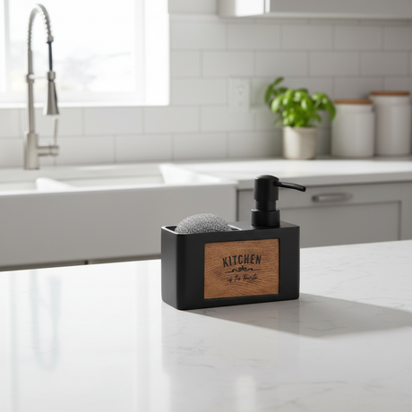 Matt Black Soap Dispenser Wood Painting