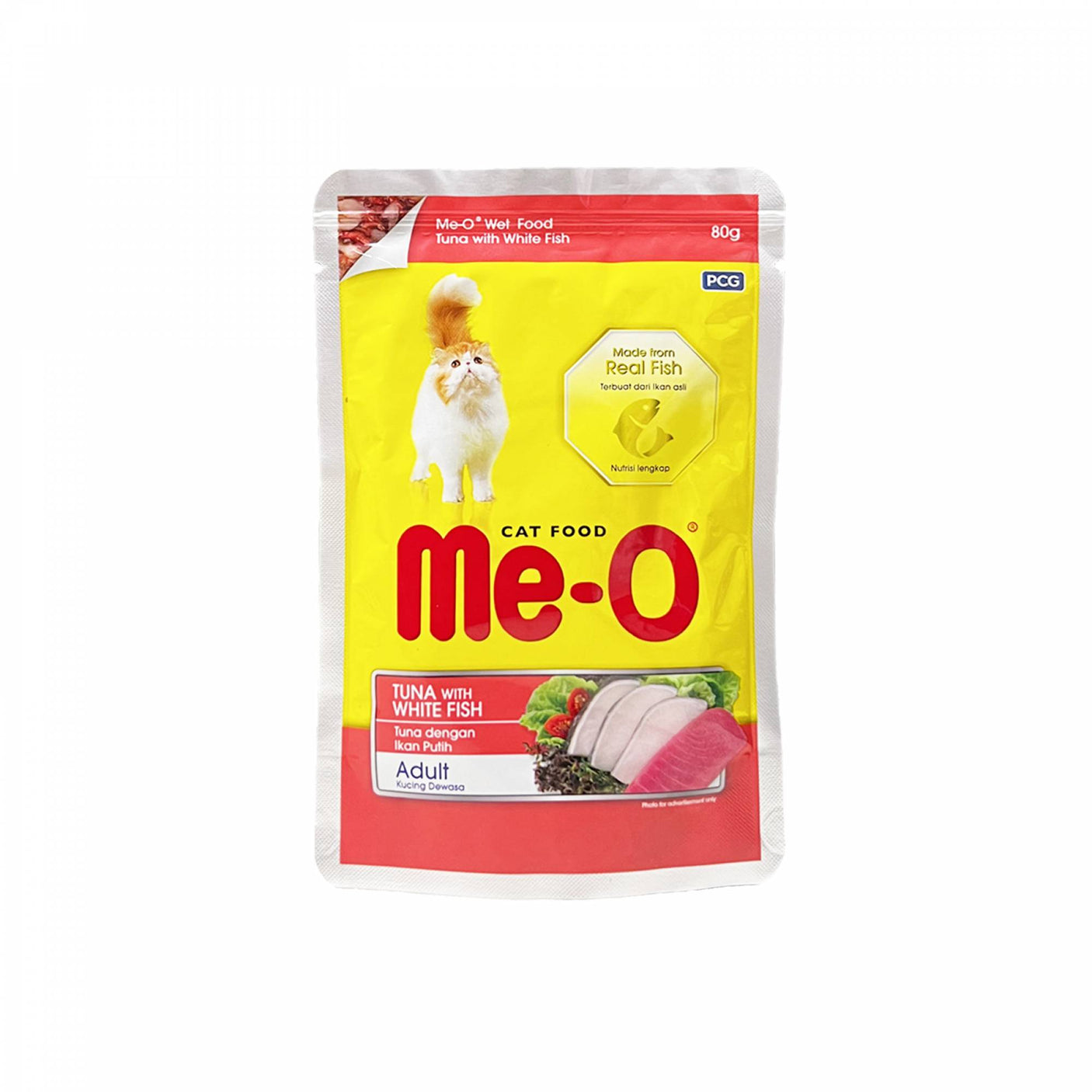 Me-O Pouch Adult - Tuna With Fish In Jelly 80gm (Pack of 48)