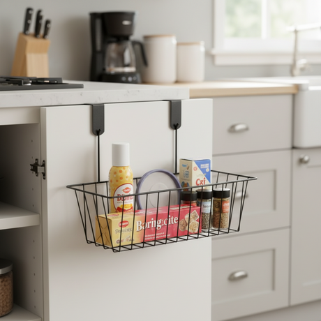 Metal Basket With Hanger Black