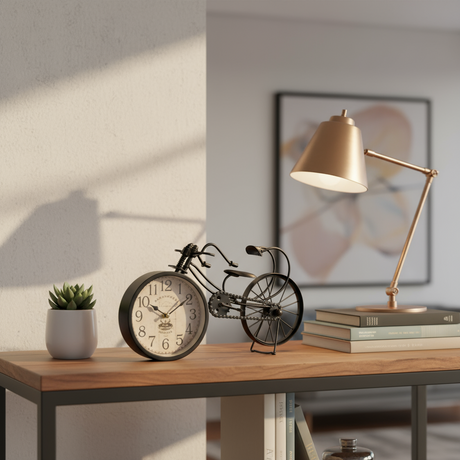 Metal Black Cycle Clock