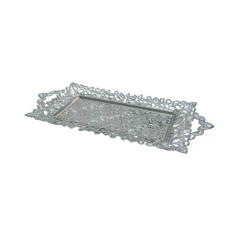 Metal Serving Tray Silver 42cm