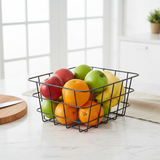 Metal Square Fruit Basket Black Small