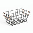 Metal Storage Basket Handle Copper Black