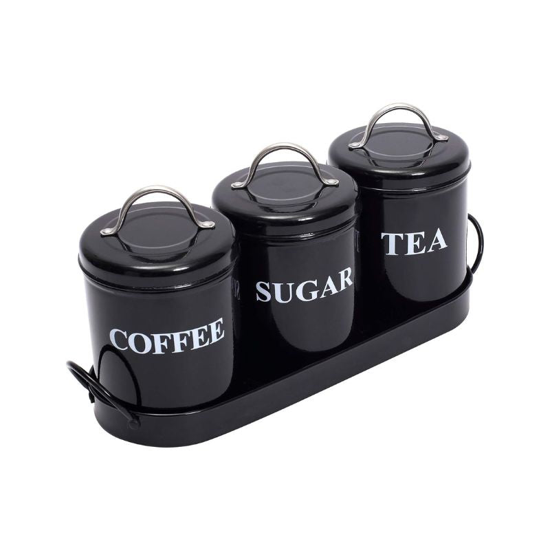 Metal Storage Boxes With Metal Tray Black