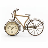 Metal Table Clock Bicycle Brown 37cm