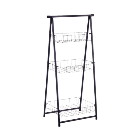 Metal Three Tiers Shelf Black Ladder