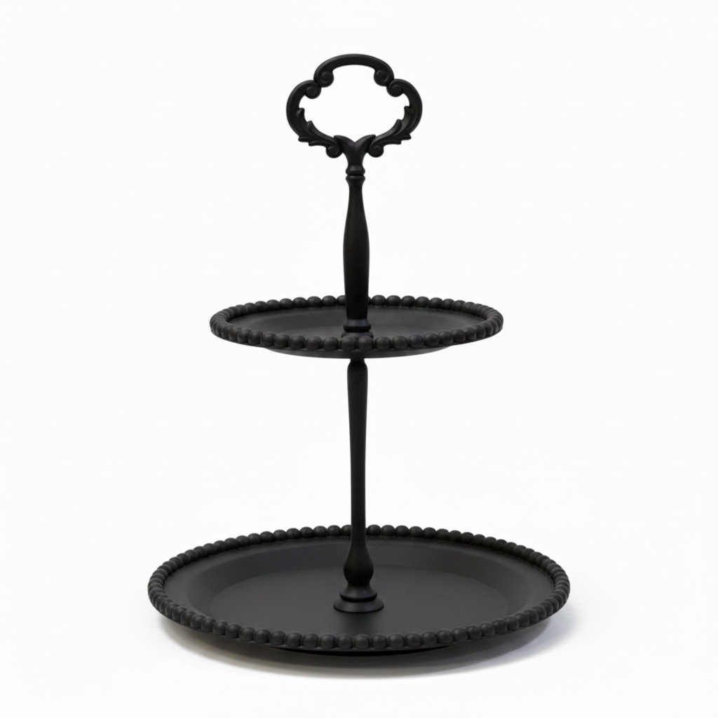 Metal White 2 Tiers Cake Stand