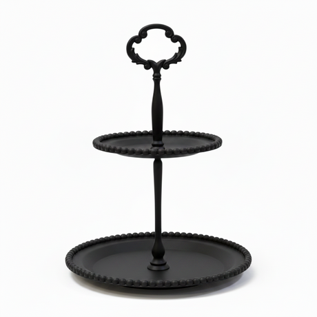 Metal White 2 Tiers Cake Stand