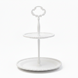 Metal White 2 Tiers Cake Stand