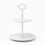 Metal White 2 Tiers Cake Stand