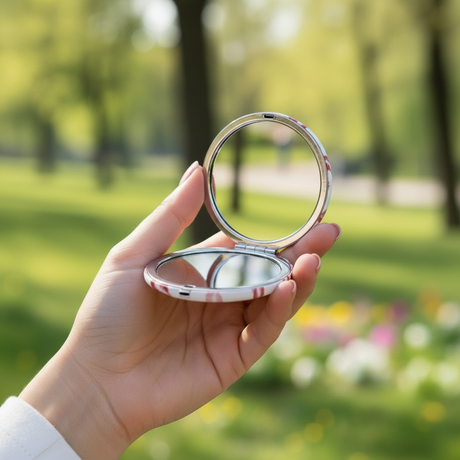 Travel Mirror Folded Round