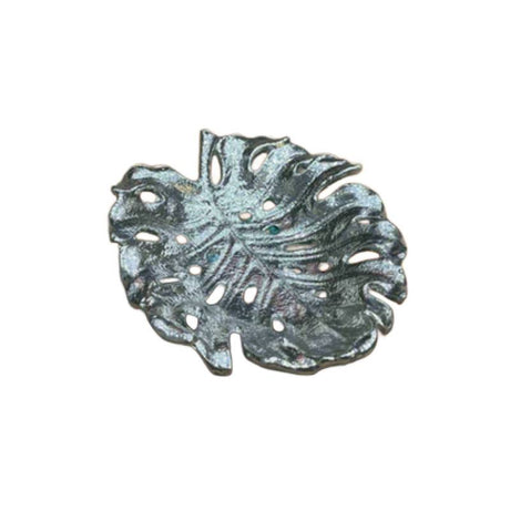 Monstera Leaf Dry Fruit Serving Tray Silver Large