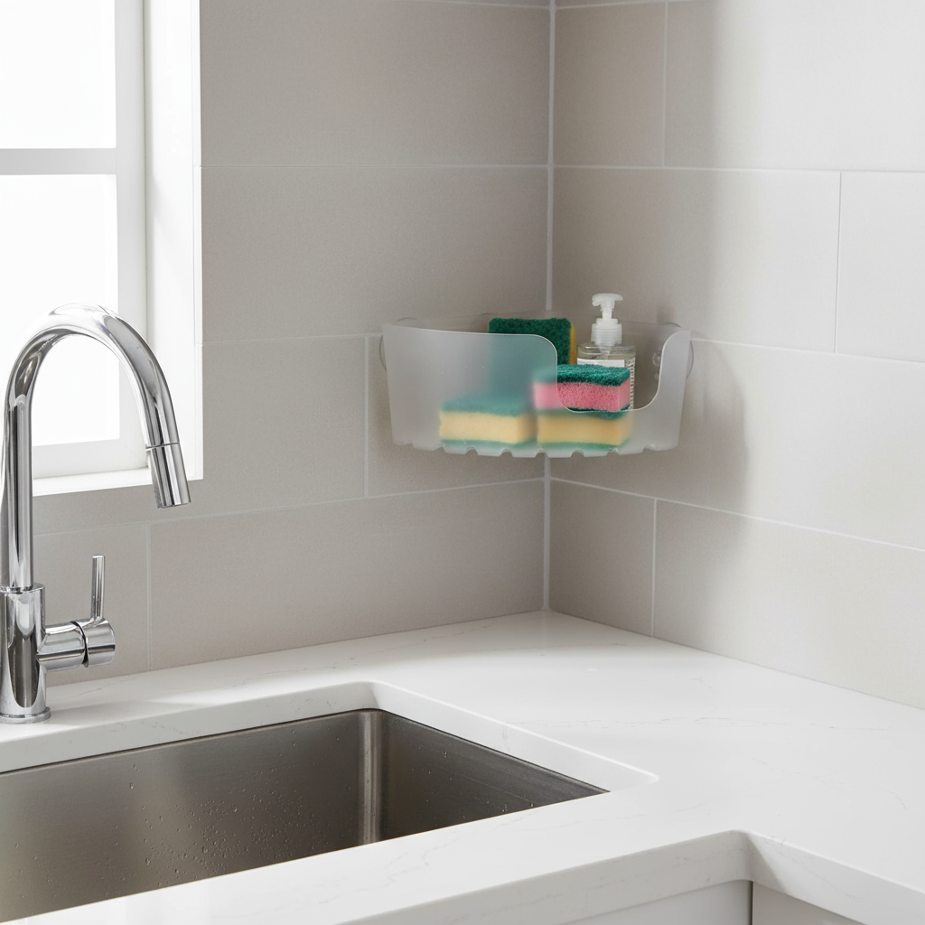 Multi Purpose Corner Storage Basket Standard Glace