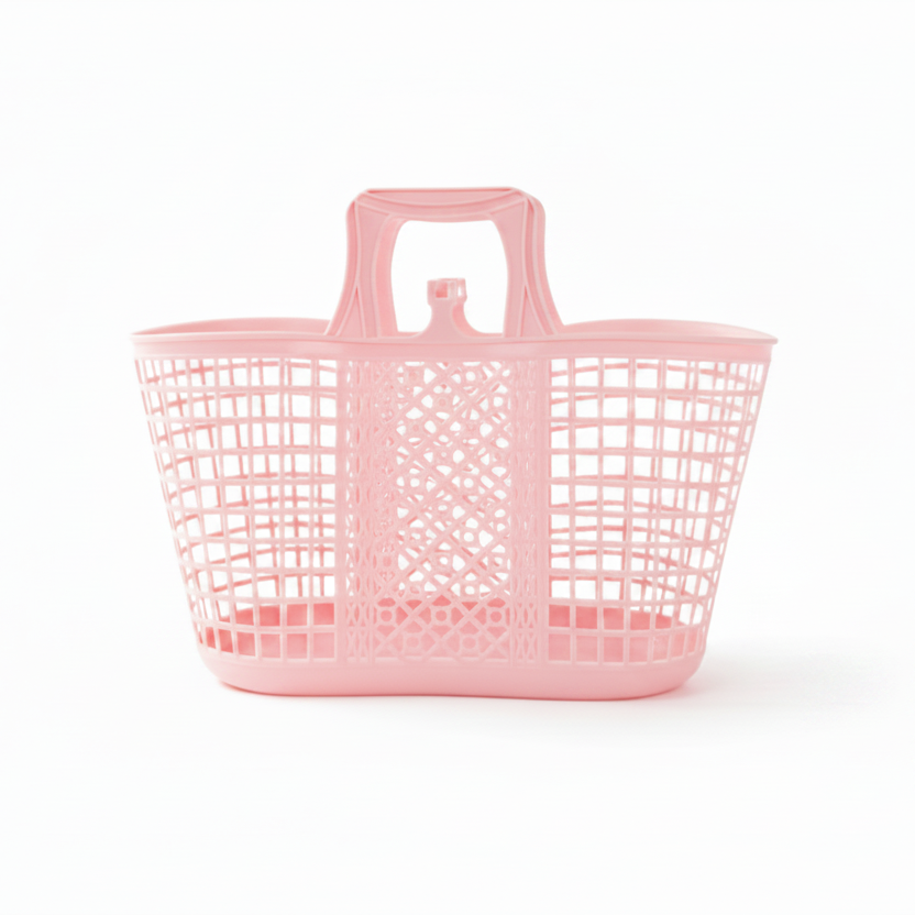 Multi Purpose Plastic Storage Basket Pink
