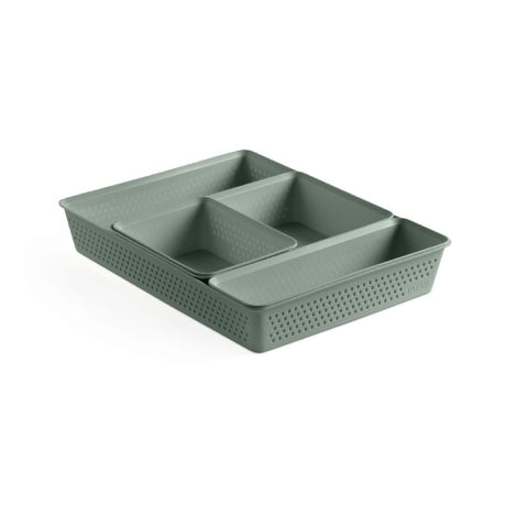 Multi Purpose Storage Organizer Slim Basket Bohol Sage Green (Set of 4)