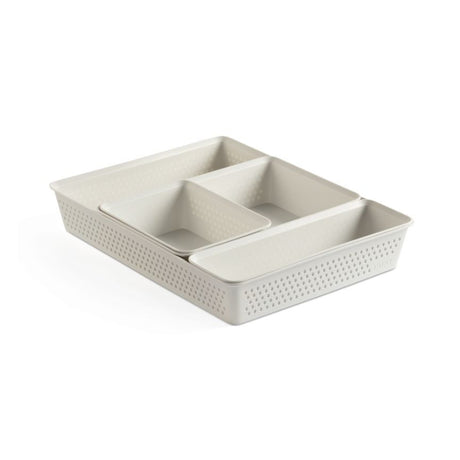 Multi Purpose Storage Organizer Slim Basket Bohol Sky White (Set of 4)