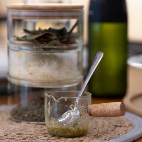 Borosilicate Glass Ladle With Wooden Handle 100ml