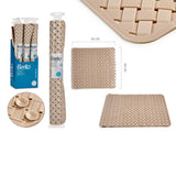 Plaited Square PVC Carpet Beige