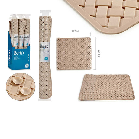 Plaited Square PVC Carpet Beige