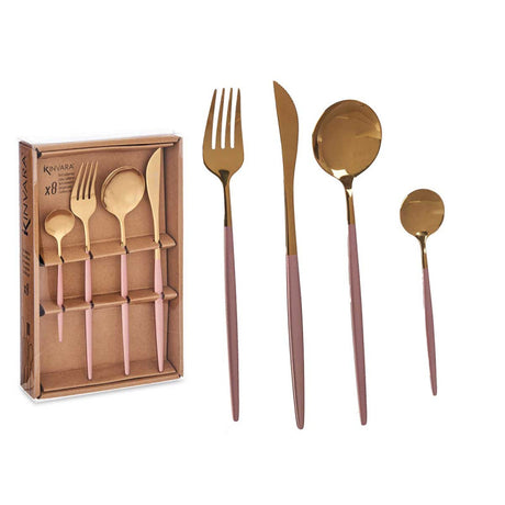 Cutlery Set of 8pcs Gold & Pink