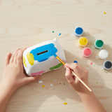 Piggy Bank to Paint Van 6 Colors Brush