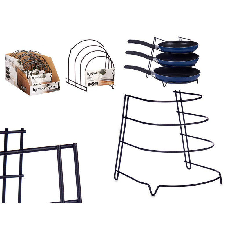 Three Pans Holder Black Metal