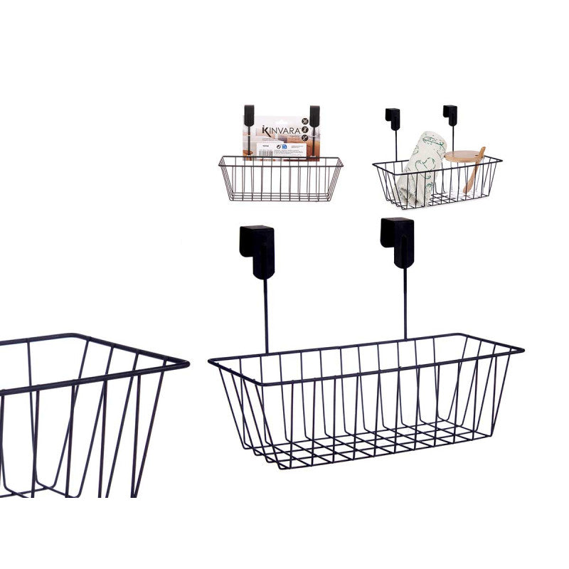 Metal Basket With Hanger Black