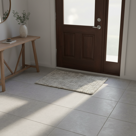 Grey Knitted Bath Mat 50 x 80cm