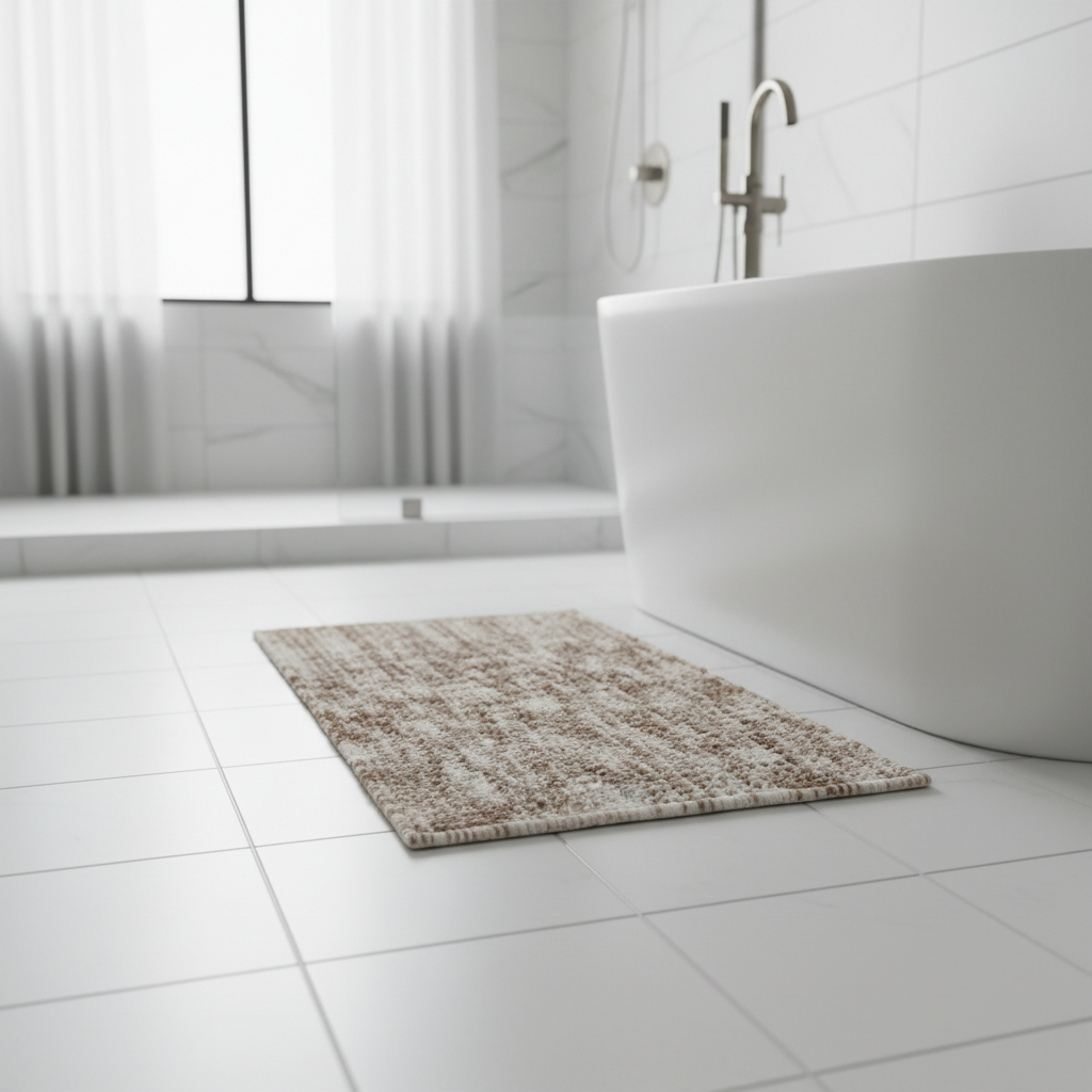 Beige Knitted Bath Mat 50x80cm