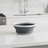 Collapsible Round Strainer White and Grey 20cm