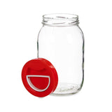 Glass Jar With Red Lid and Handle 2L