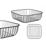 Square Fruit Bowl in Black Metal