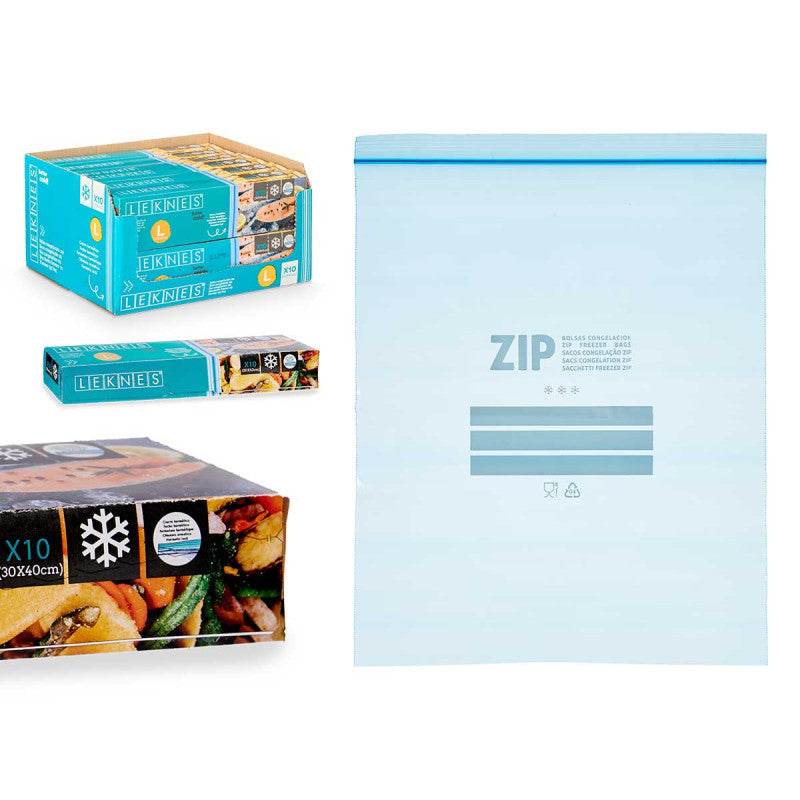 10 Units Big Freezing Bag With Zip 30x40+2cm