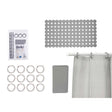 Bathroom Curtain Peva and Shower Mat Grey Set