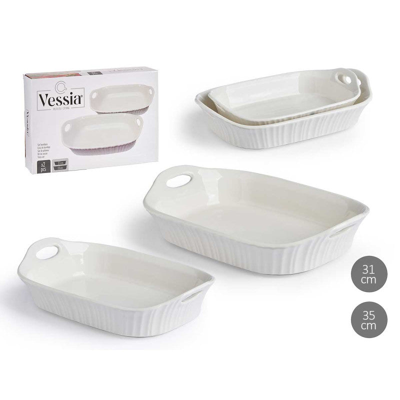 Rectangular Baking Plate With Open Handle Set of 2