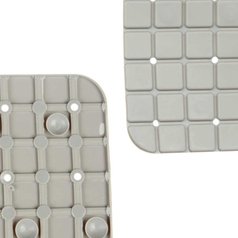 Anti-Slip Bath Mat Squares Grey Large