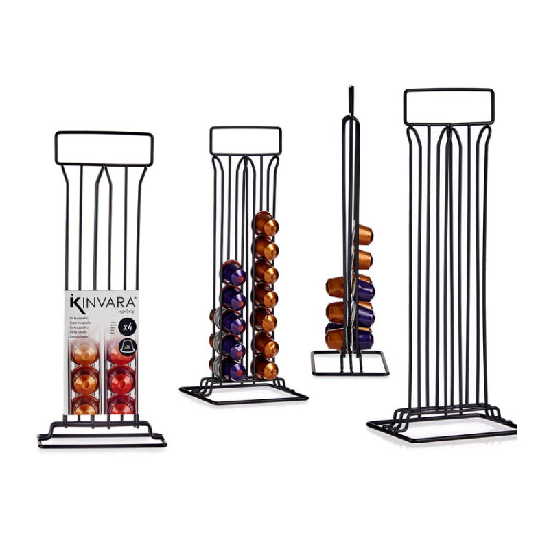 Steel Coffee Capsule Holder 36 Capsules Black Small