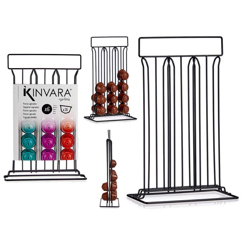 Steel Coffee Capsule Holder 36 Capsules Black Large