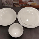 White Glass Dinnerware Set with Plates & Bowls (24pcs)