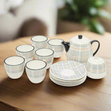 Porcelain Printed Tea Set White (Set of 16pcs)