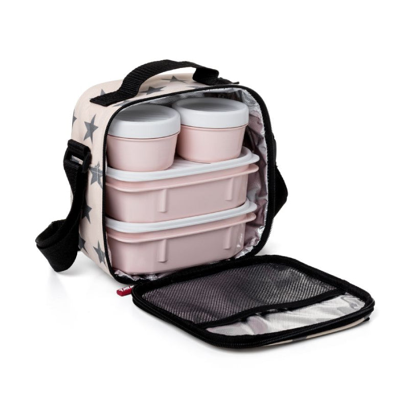 Thermal Food Bag with Containers Pink