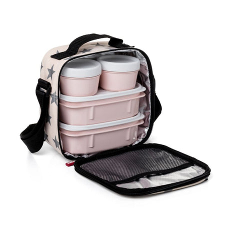 Thermal Food Bag with Containers Pink