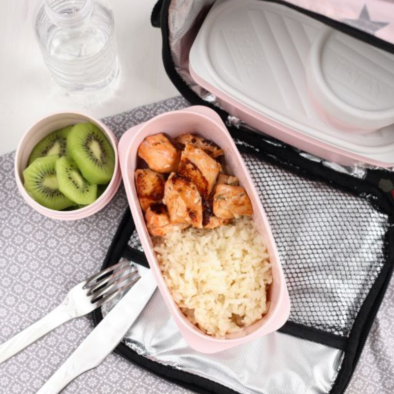 Thermal Food Bag with Containers Pink