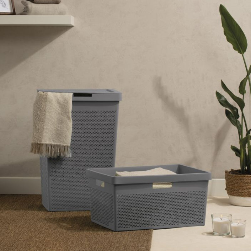 Laundry Basket Bohol Anthracite Grey 40L