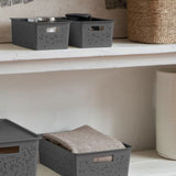 Storage Baskets 2x4l + 12L Bohol Anthracite Grey (Set of 3)