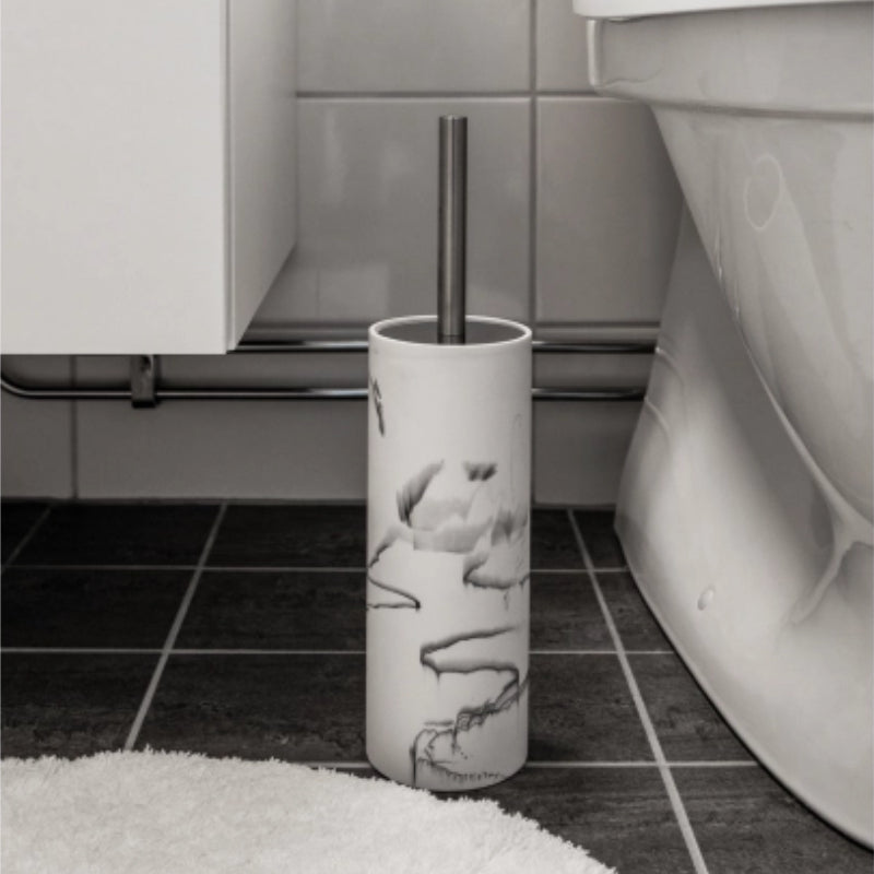 Toilet Brush Marble White
