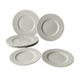 Porcelain Round Serving Plate White (Set of 7pcs)