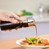 Glass Oil & Vinegar Bottle With Stainless Steel Stand